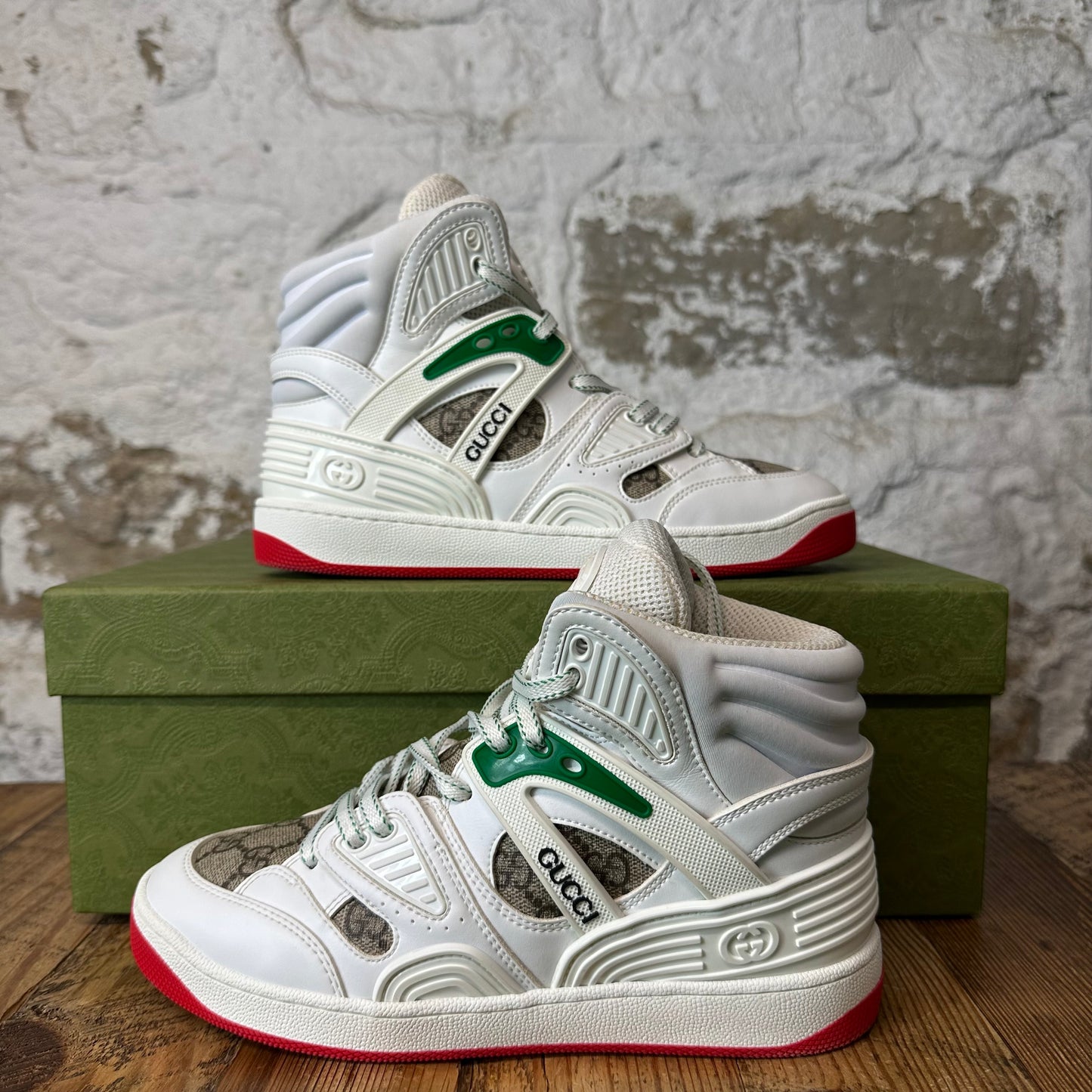Gucci Basket White Demetra Red Sneaker Sz 4.5 (36)