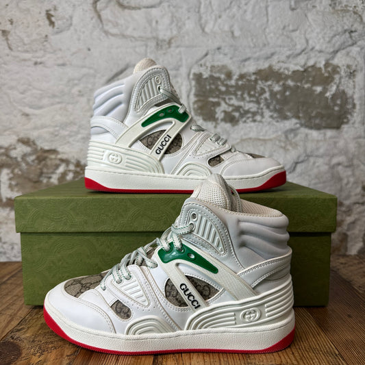 Gucci Basket White Demetra Red Sneaker Sz 4.5 (36)