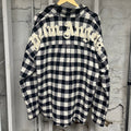 Palm Angels Black White Flannel Sz L