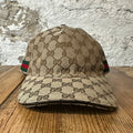 Gucci Tan Monogram Hat Sz XXL