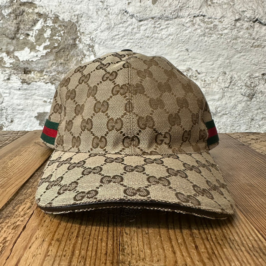 Gucci Tan Monogram Hat Sz XXL