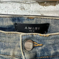 Amiri MX1 Blue Paisley Acid Wash Blue Denim Jeans Sz 34