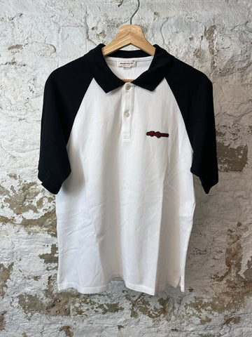 Alexander Mcqueen Black White Polo Shirt Sz L