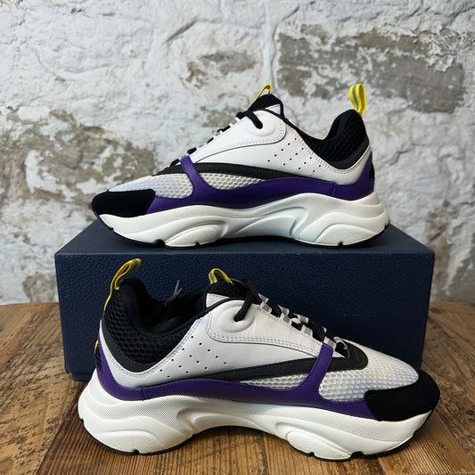 Dior B22 White Black Purple Sneaker Sz 8 (41)