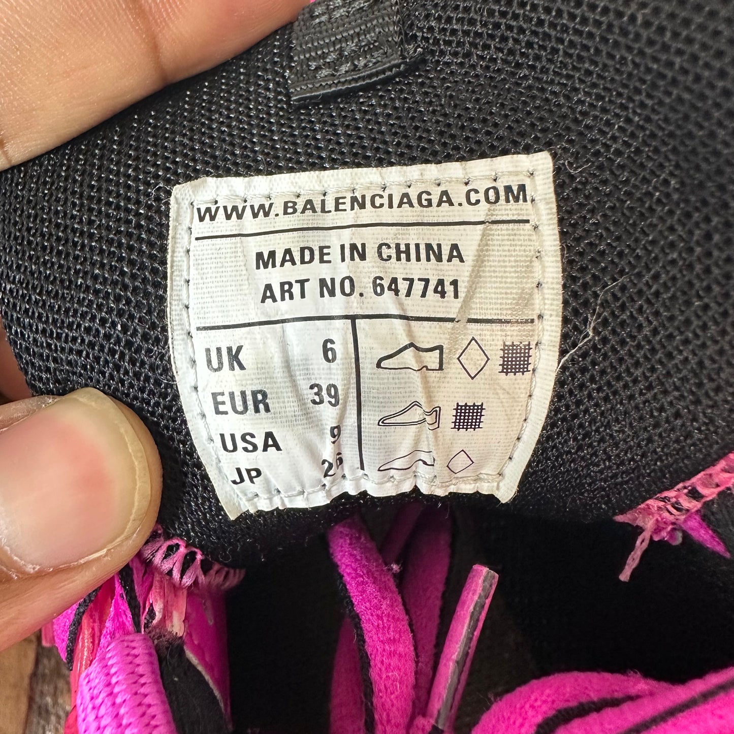 Balenciaga Track Runner Pink Black Sneaker Sz 6.5 (39)