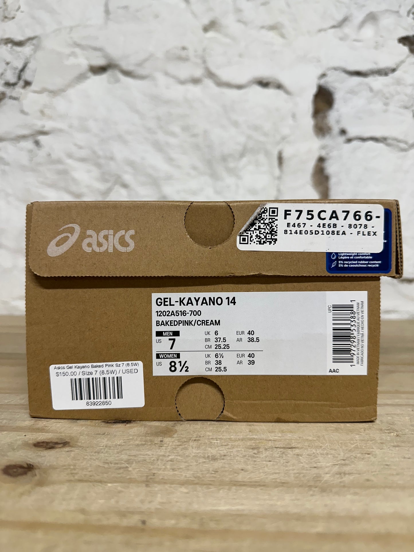 Asics Gel-Kayano 14 Baked Pink Cream Sz 7 (8.5W)