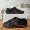 Gucci Tennis 1977 Black GG Monogram Nylon Sneaker Sz 7.5