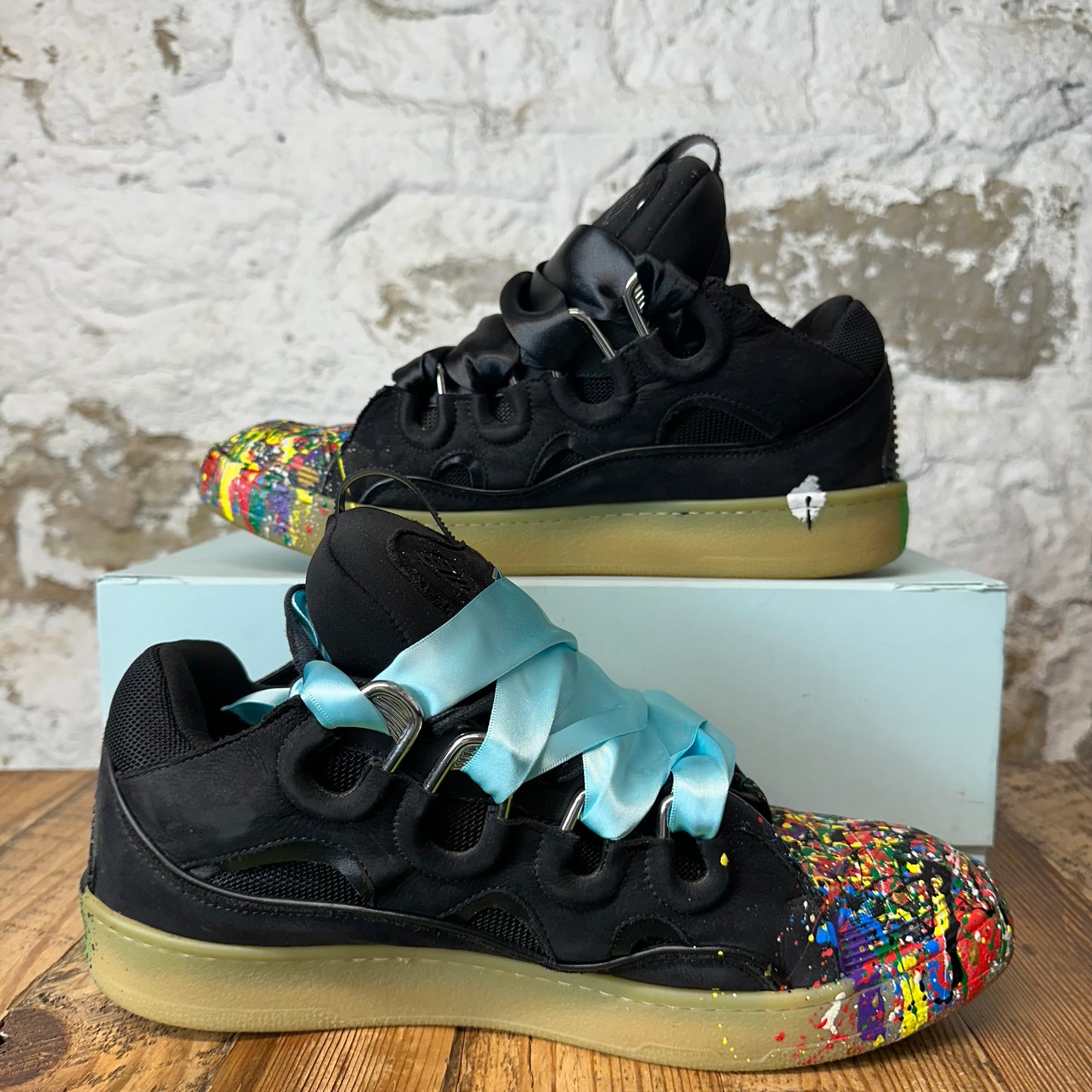 Lanvin Curb Gallery Dept Paint Splatter Black Sneaker Sz 13 (46)