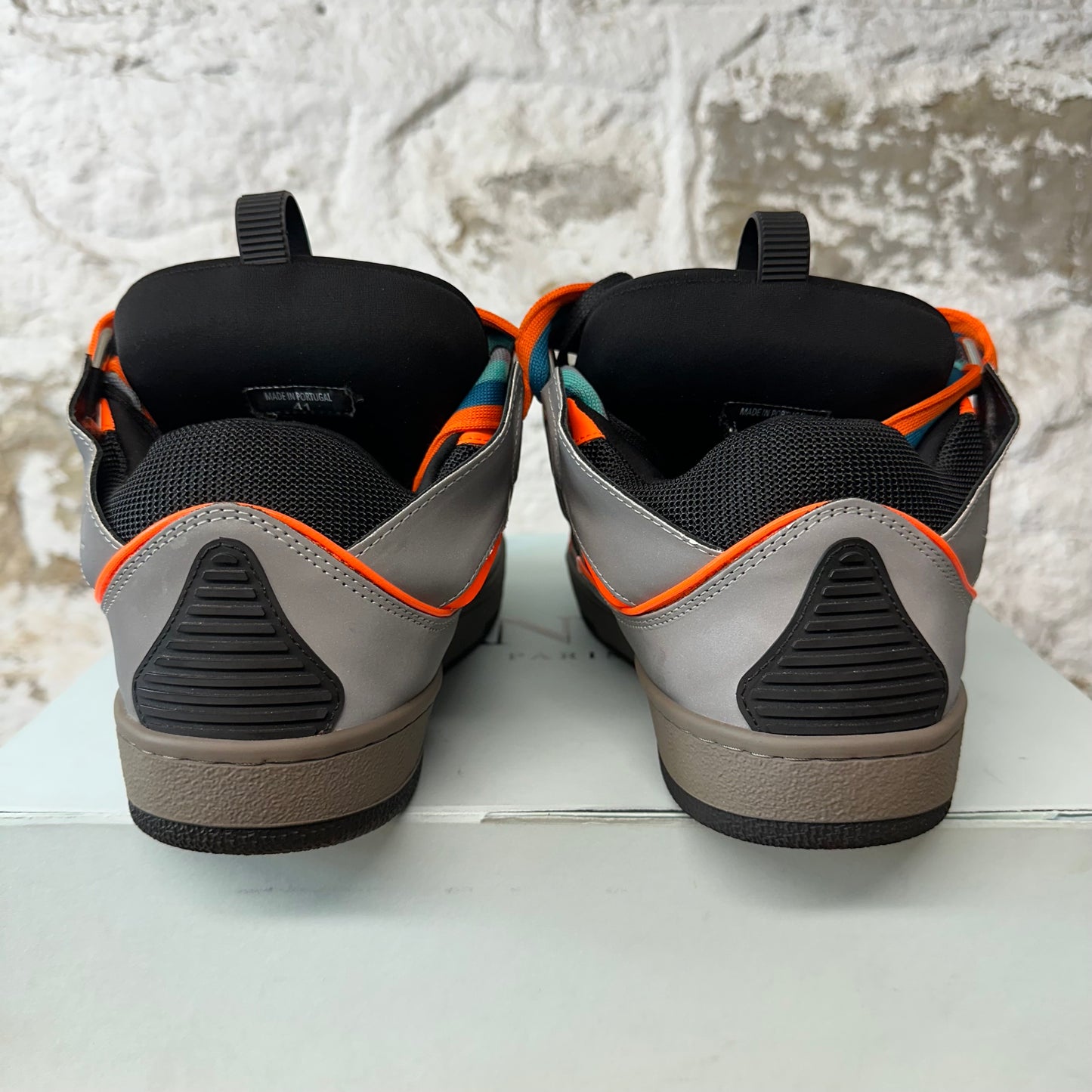 Lanvin Curb Orange Grey 3M Sneaker Sz 8 (41)