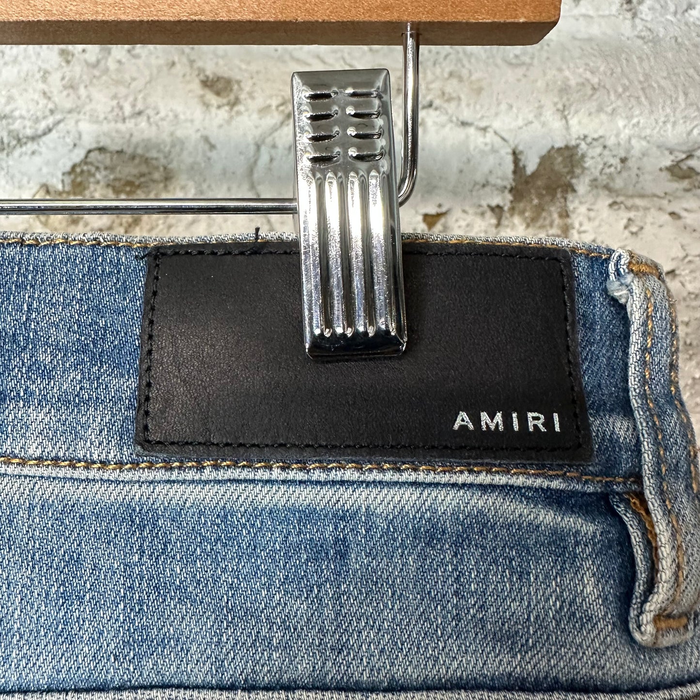 Amiri MX2 Blue Black Patch Blue Denim Jeans Sz 32