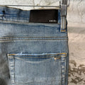 Amiri Purple Suede Spell Blue Denim Jeans