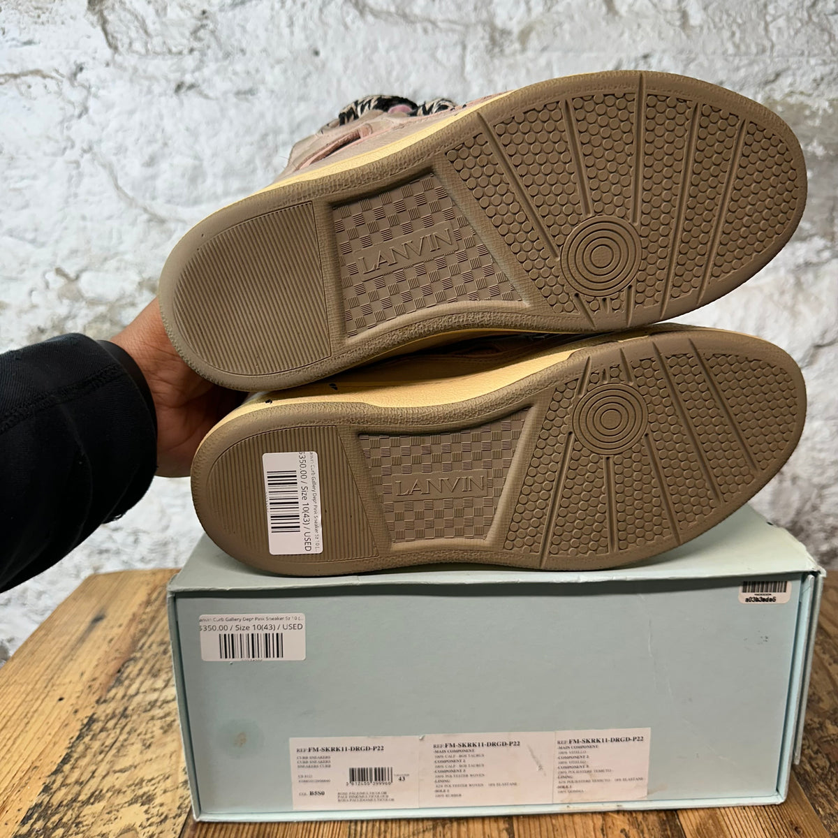 Lanvin Curb Gallery Dept. Pink Sneaker Sz 10 (43)