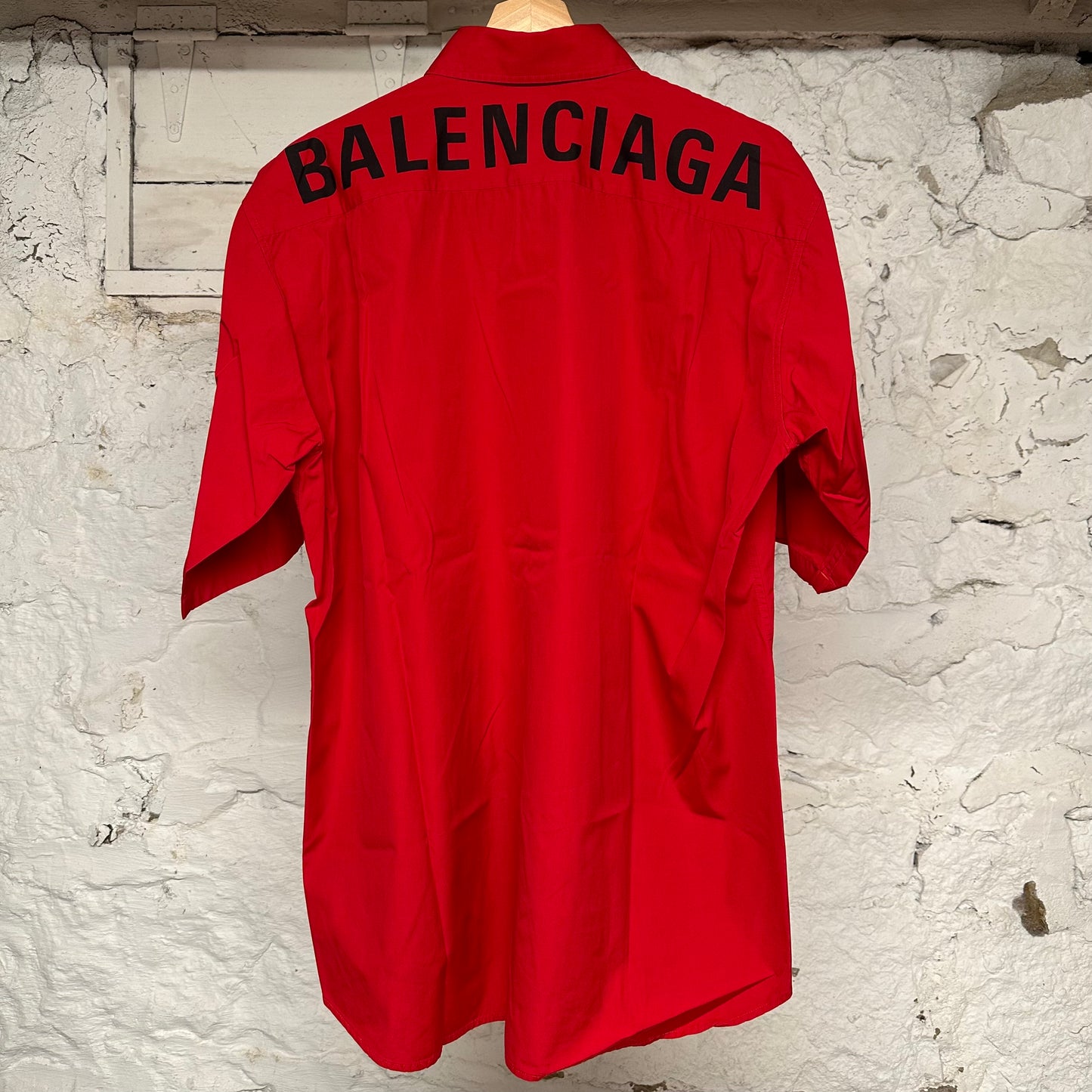 Balenciaga Red Button Up Shirt Sz XL