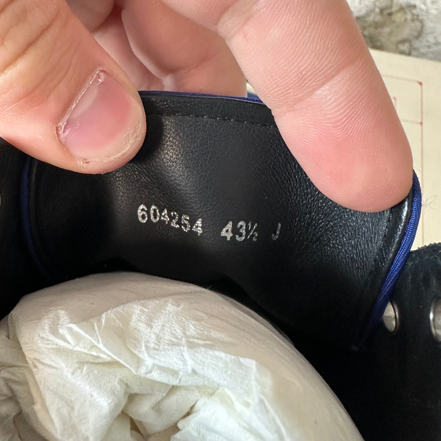 Alexander Mcqueen Blue White Tread Boot High Sz 10.5 (43.5)