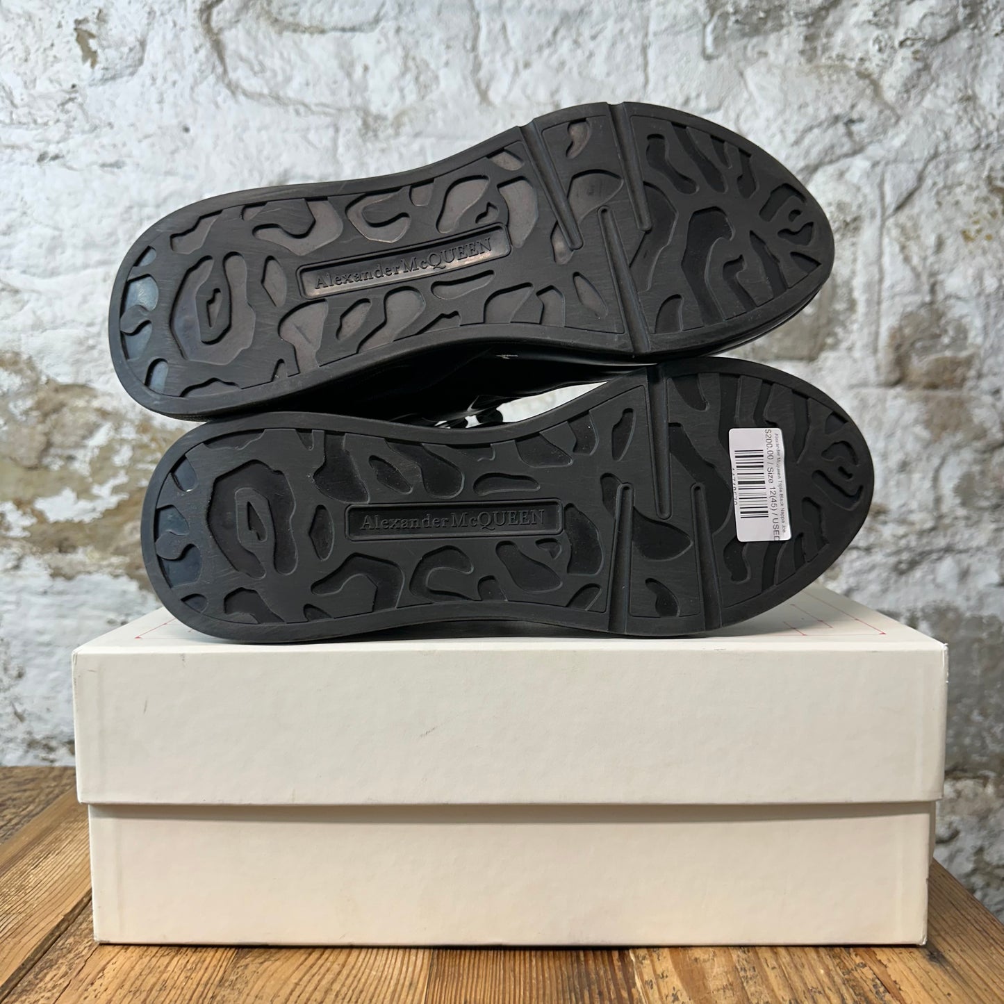 Alexander McQueen Triple Black Nappa Joey Sneaker Sz 12 (45)