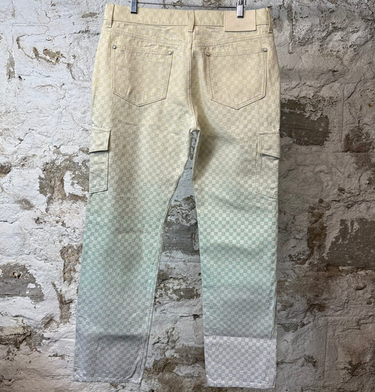 Louis Vuitton Damier Gradient Jacquard Denim Cargo Pants Sz 34