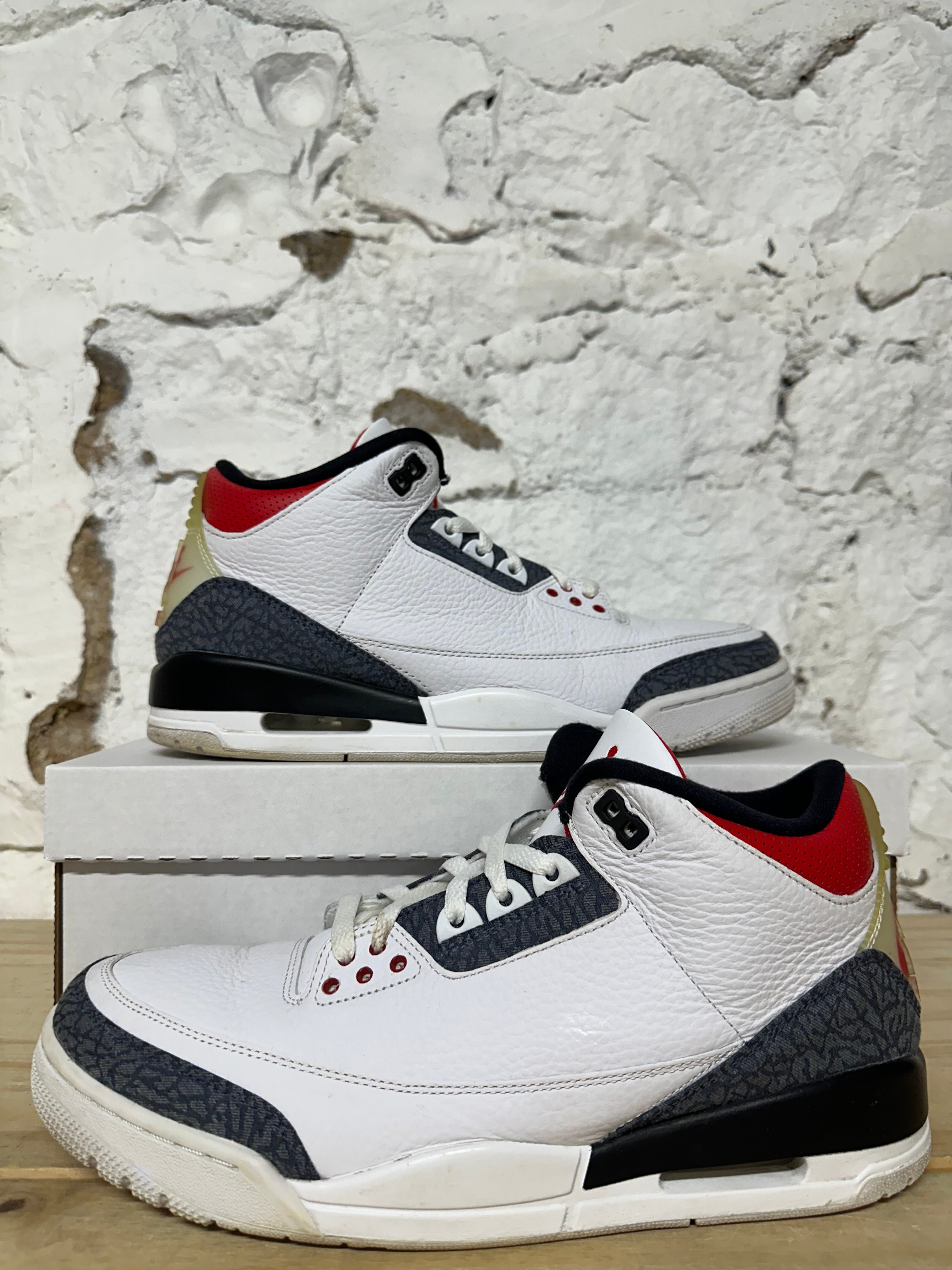 Air Jordan 3 Denim Fire Red Sz 11
