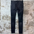 Amiri MX1 Brown Plaid Flannel Black Denim Jeans Sz 30