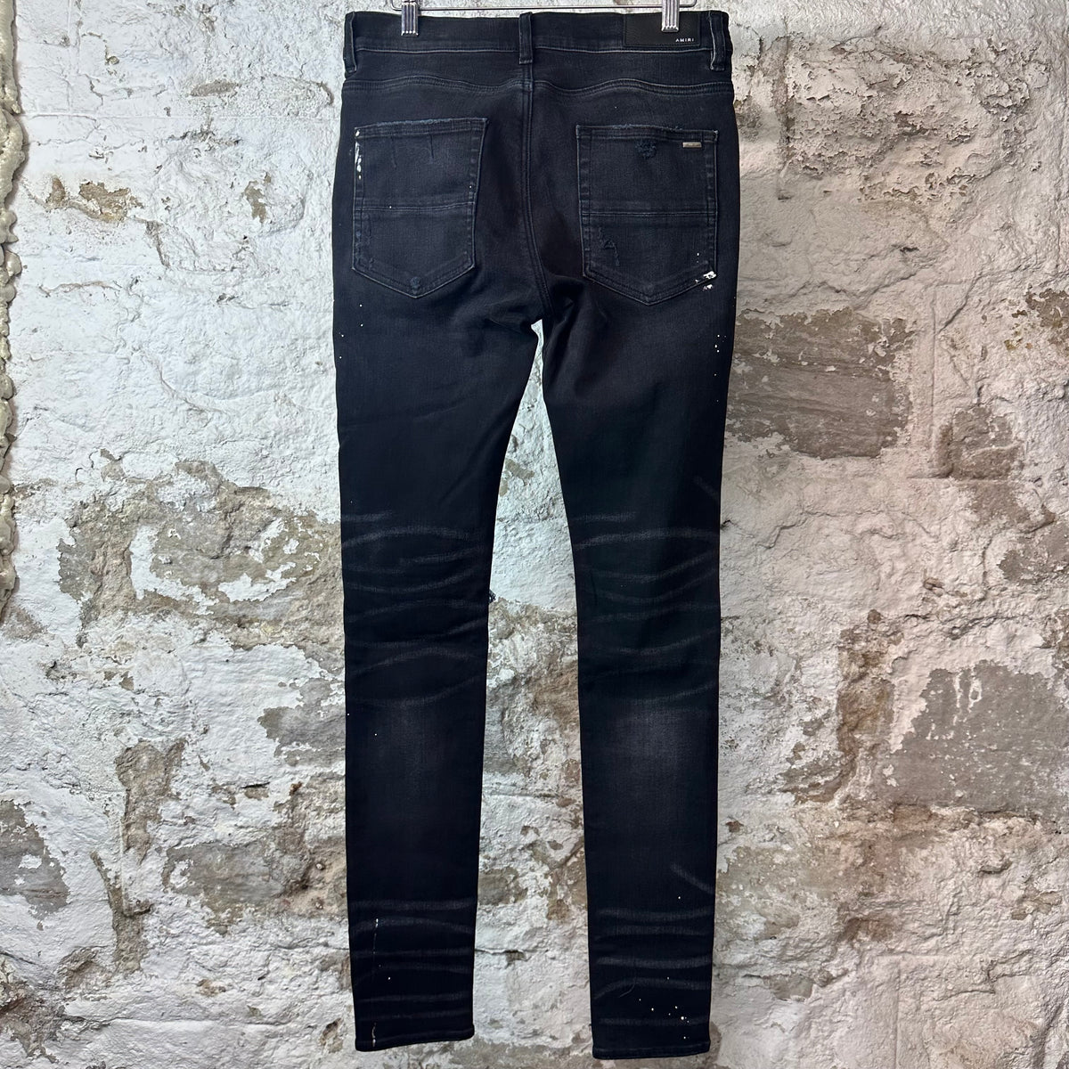 Amiri MX1 Brown Plaid Flannel Black Denim Jeans Sz 30