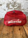 Hellstar White Logo Red Trucker Hat