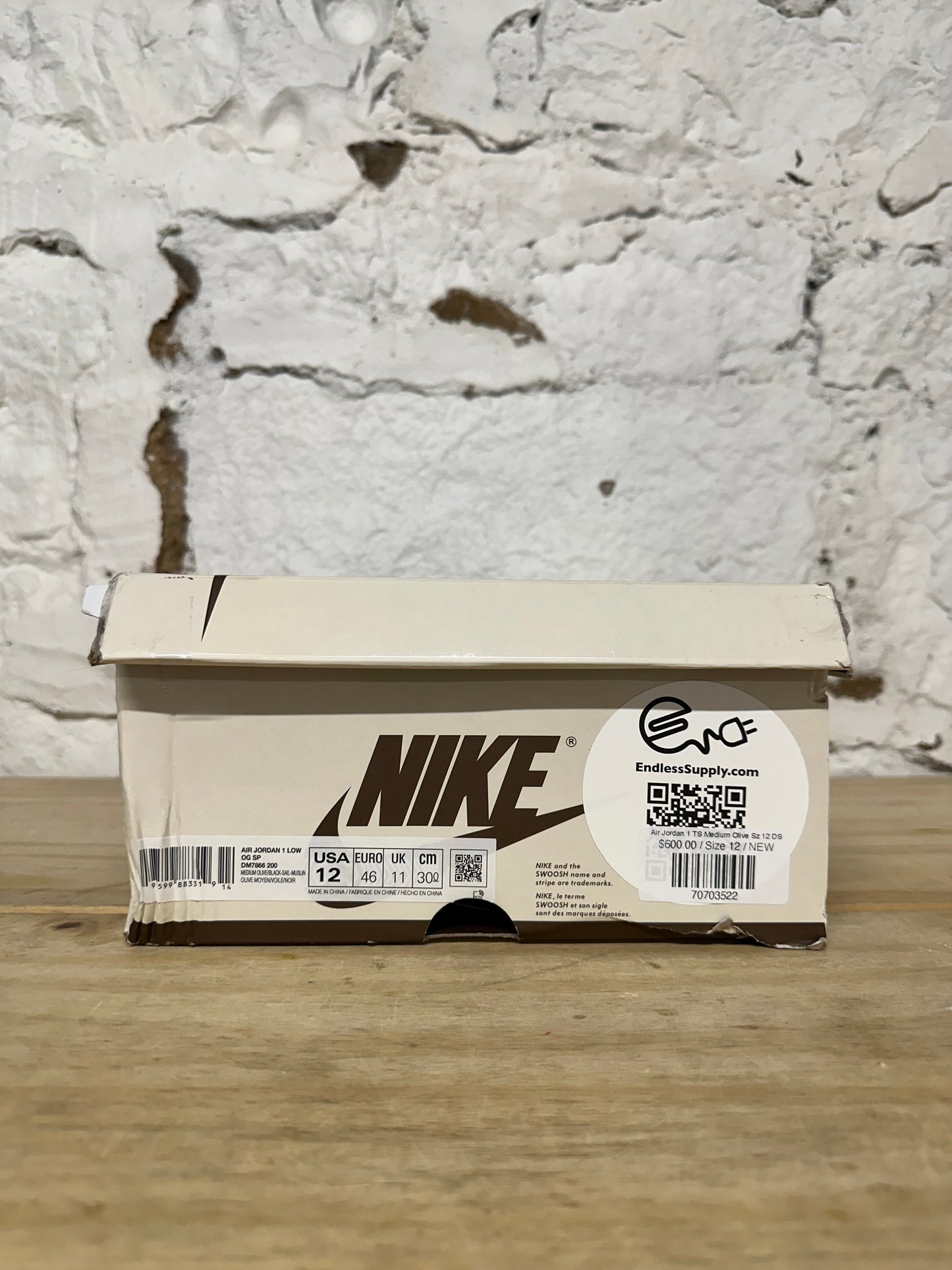 Air Jordan 1 Low Travis Scott Medium Olive Sz 12 DS