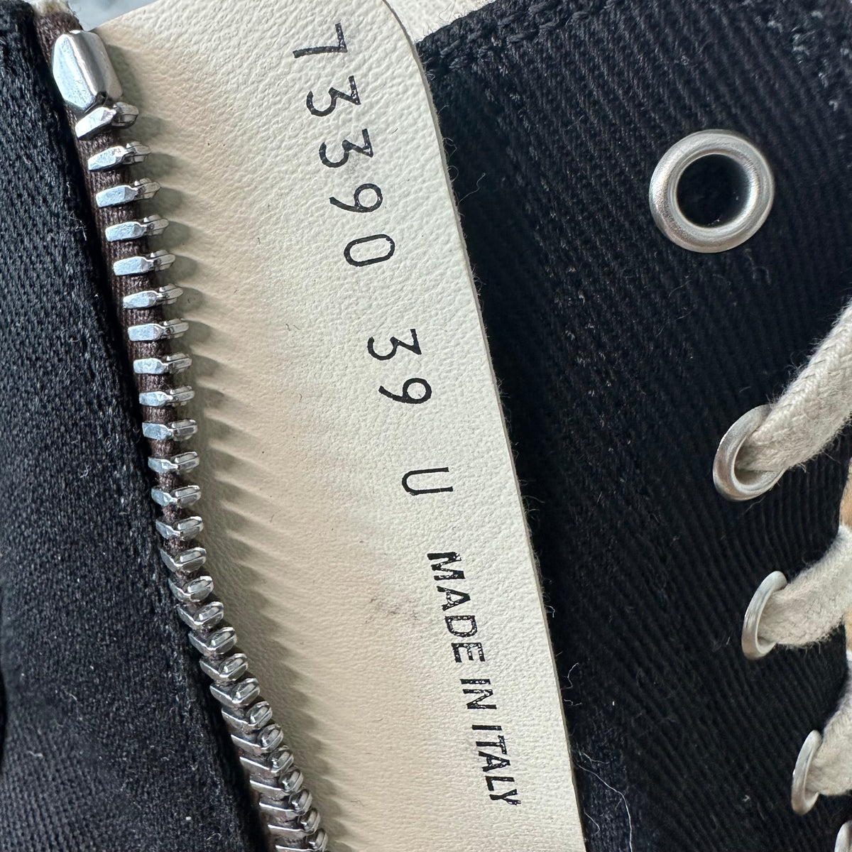 Rick Owens High Black Milk Sneaker Sz 6.5 (39)