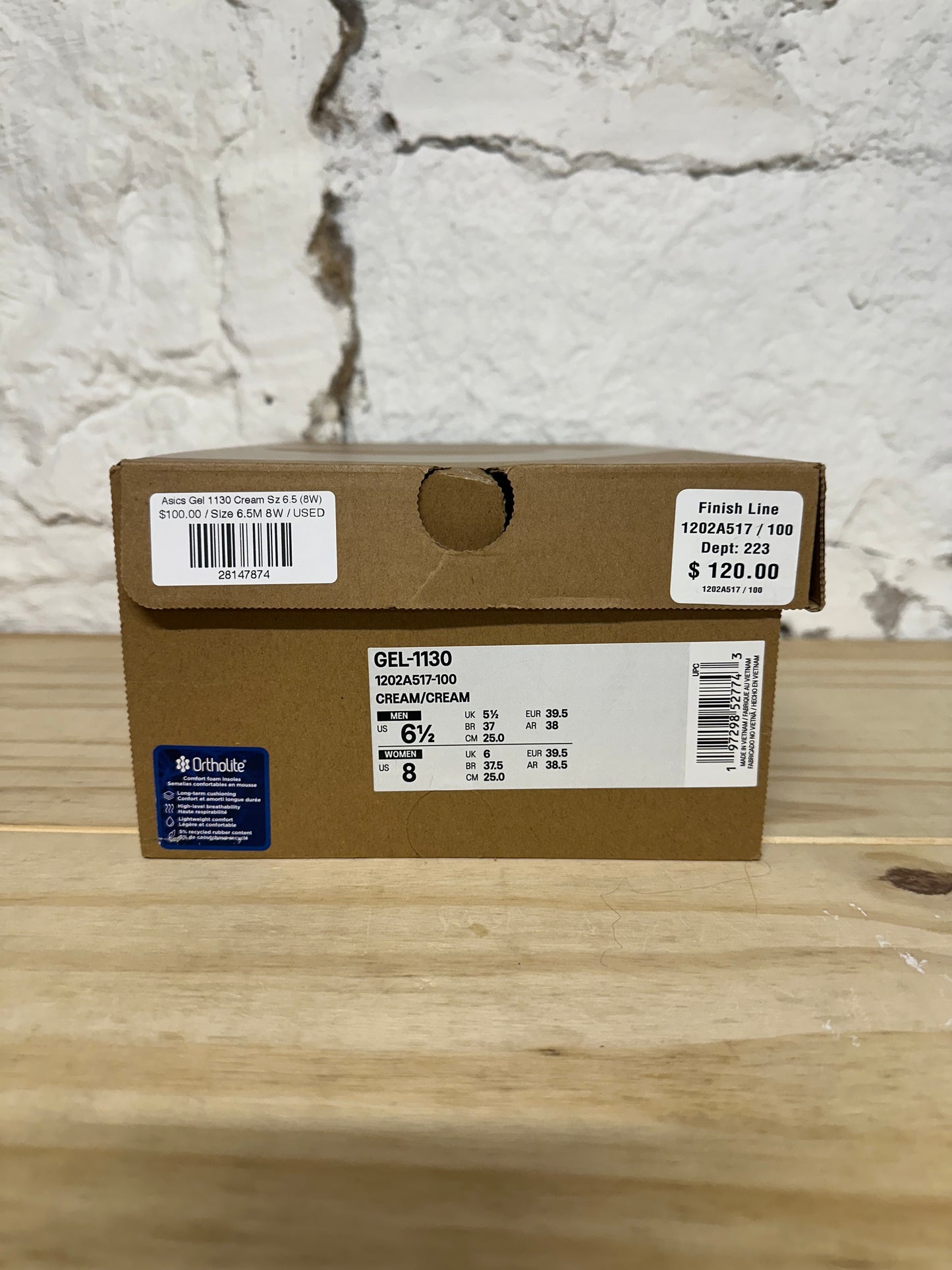 Asics Gel-1130 Cream Sz 6.5 (8W)