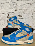 Air Jordan 1 High Off-White University Blue Sz 10