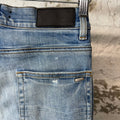 Amiri MX1 Indigo Paisley Blue Denim Jeans Sz 28