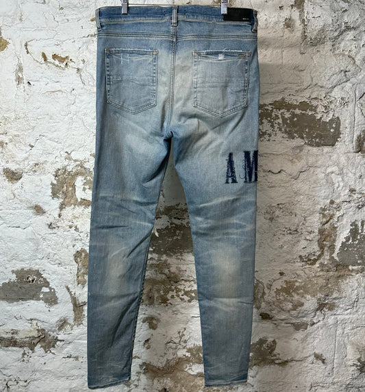 Amiri MX1 Denim Spell Blue Denim Jeans Sz 38