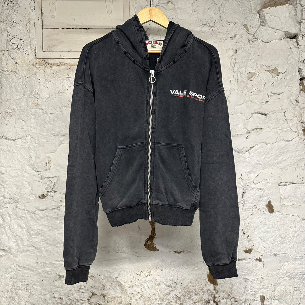 Vale Sport Division Black Zip Up Hoodie Sz S