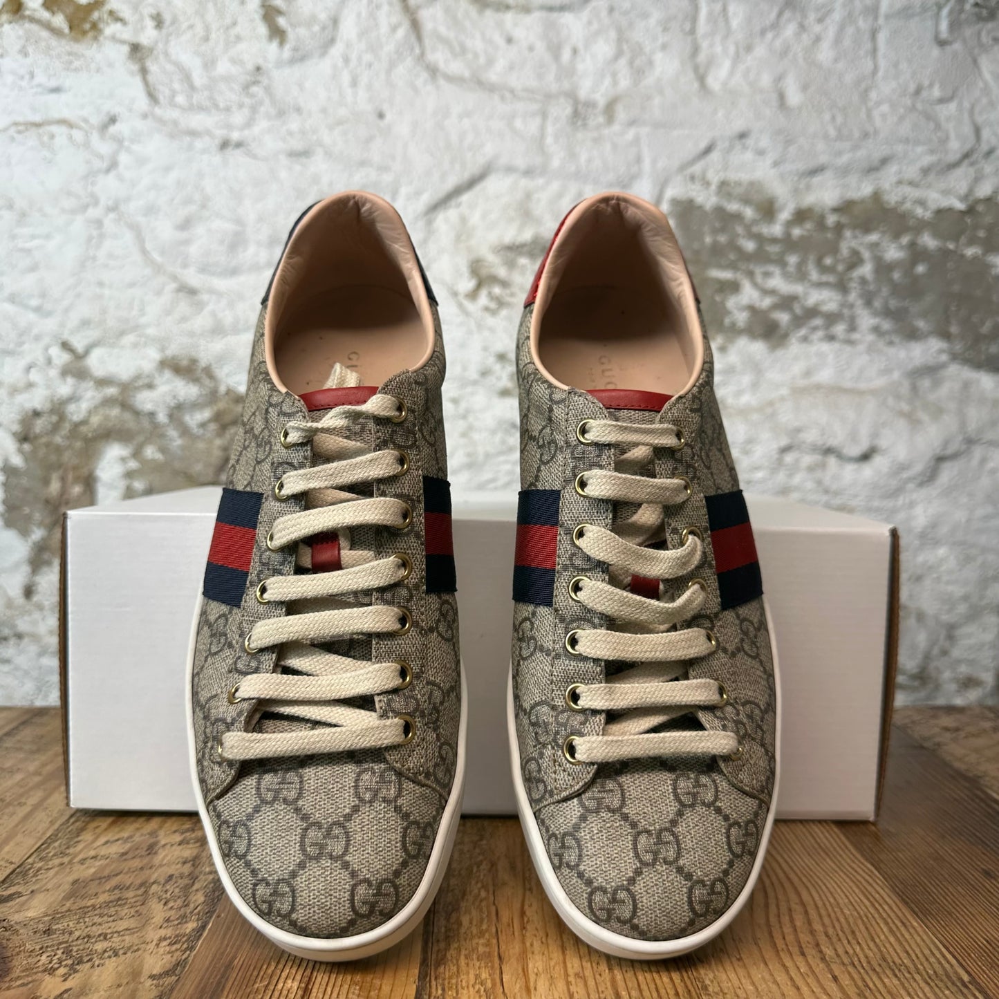 Gucci Beige GG Monogram Ace Sneaker Sz 6.5 (39.5)