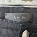 Amiri Black Suede Core Logo Black Denim Jeans Sz 31