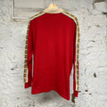 Gucci Interlocking G Stripe Red Long Sleeve Polo Sz XXXL
