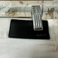 Amiri MX1 White Leather White Denim Jeans Sz 31