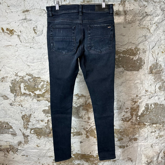 Amiri MX1 Red Suede Faded Black Denim Jeans Sz 29