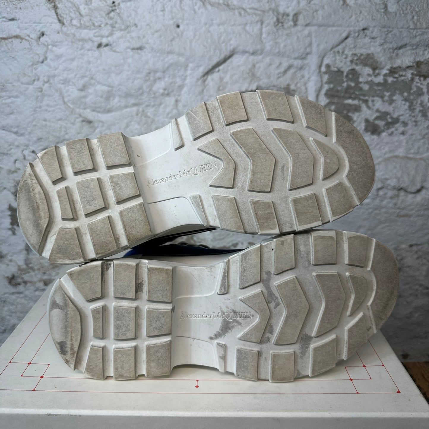 Alexander Mcqueen Blue White Tread Boot High Sz 10.5 (43.5)