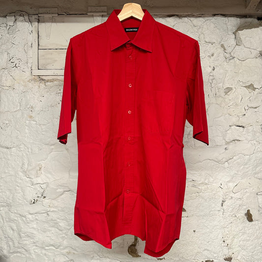 Balenciaga Red Button Up Shirt Sz XL