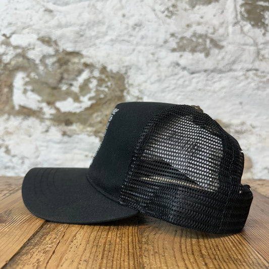 Chrome Hearts White Eyechart Black Trucker Hat