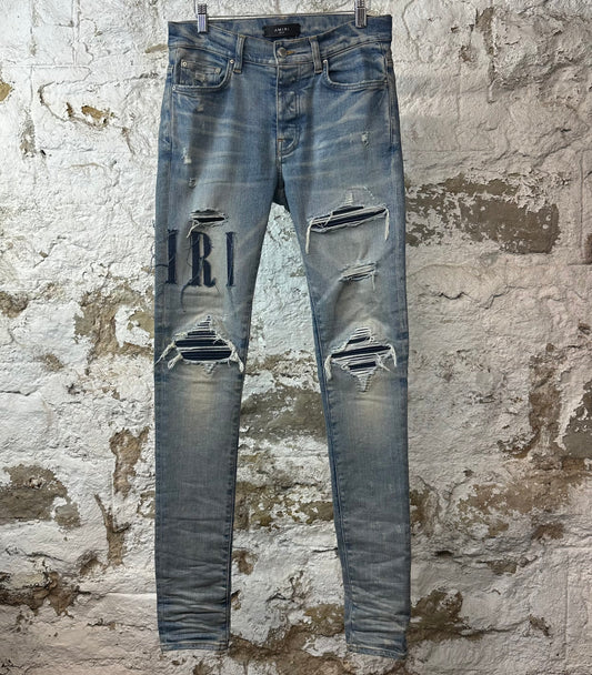 Amiri MX1 Denim Spell Blue Denim Jeans Sz 29