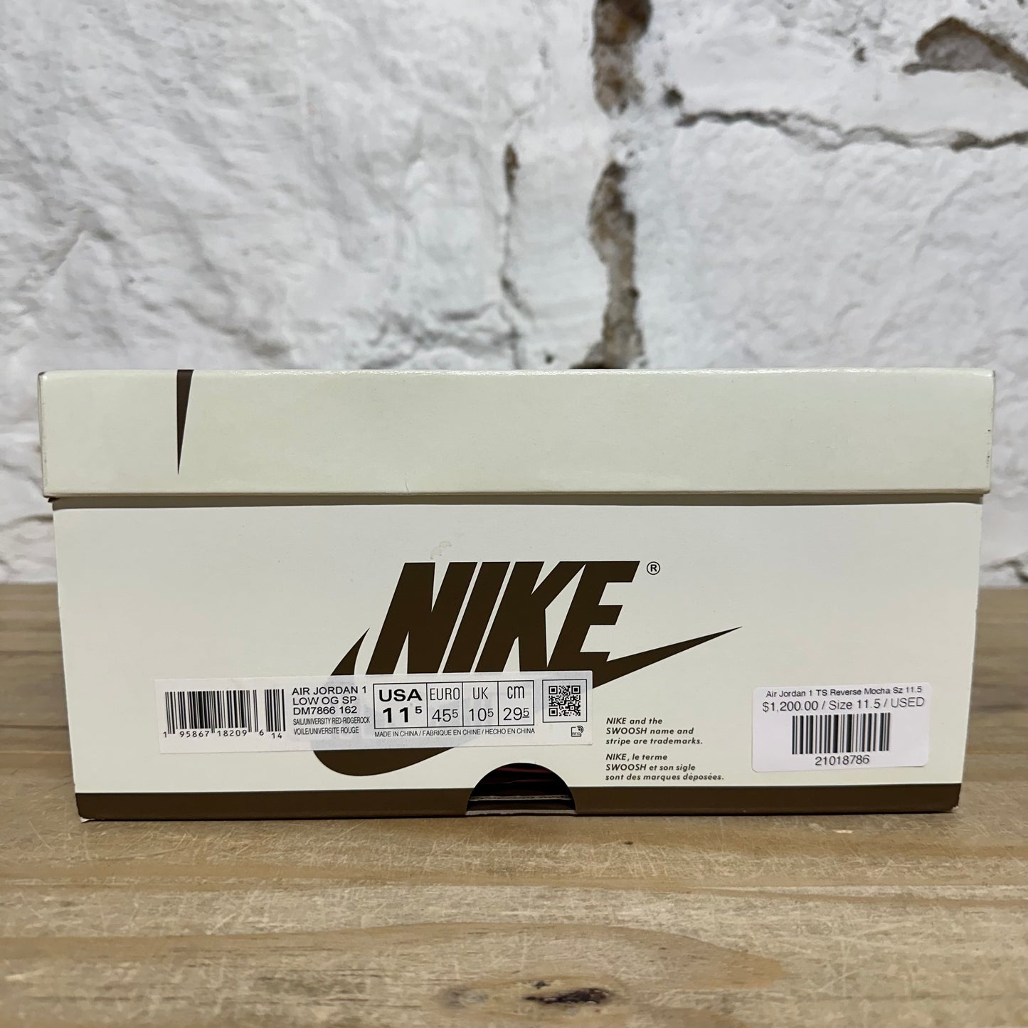 Air Jordan 1 Low Travis Scott Reverse Mocha Sz 11.5