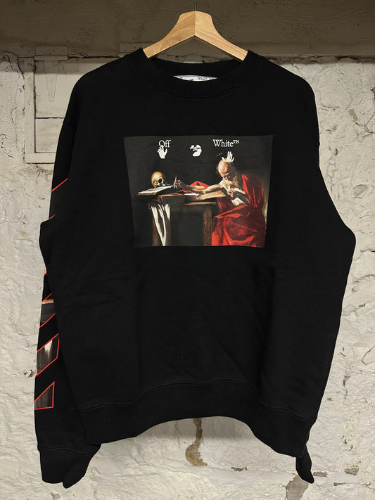 Off-White Black Caravaggio Crewneck Sz L
