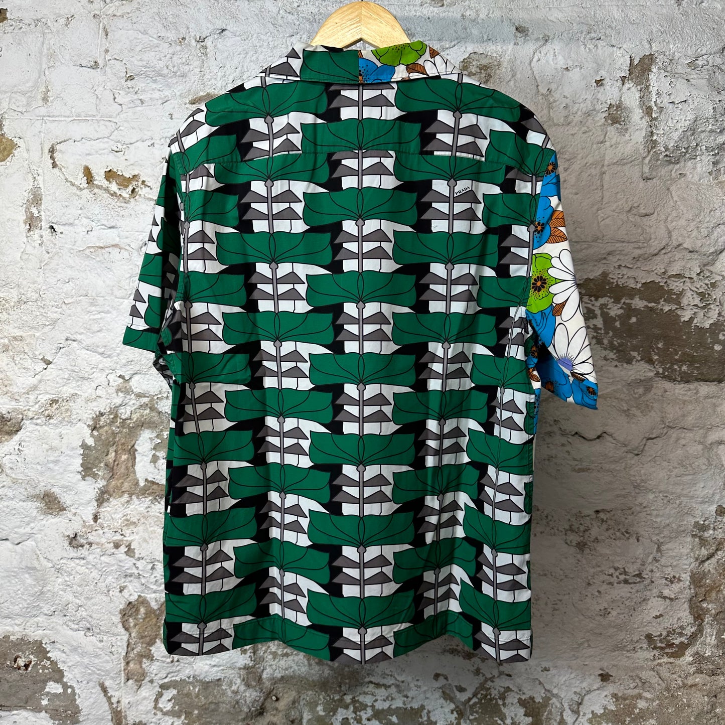 Prada Double Match Floral Button Up Shirt Sz XL