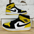 Air Jordan 1 Mid Black Yellow Toe Sz 8.5