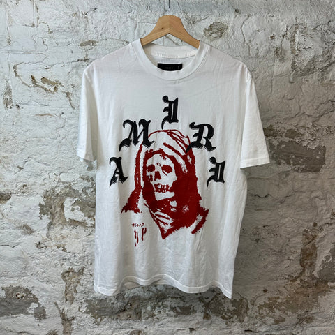 Amiri Black Spell Red Reaper T-shirt White Sz S