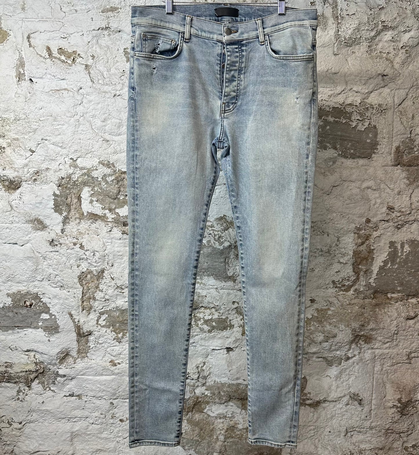 Amiri Plain Washed Blue Denim Jeans Sz 36