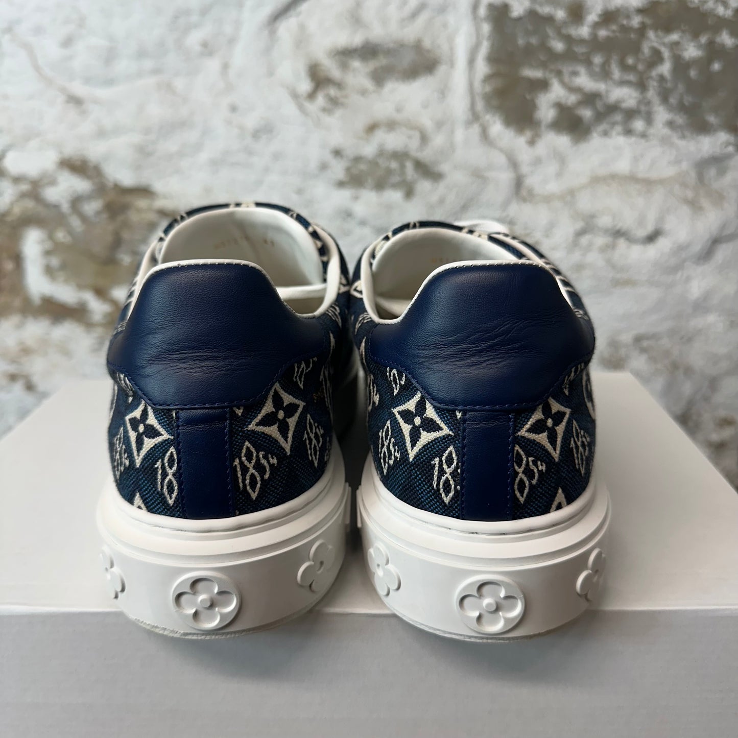 Louis Vuitton Denim Monogram White TIme Out Sneaker Sz 8 (41)