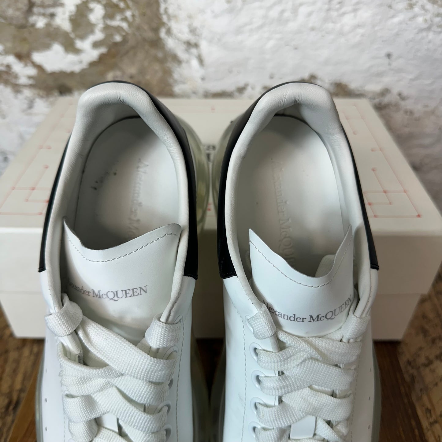 Alexander Mcqueen Black Tab White Bubble Sole Sneaker Sz 8.5 (41.5)