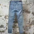 Amiri MX1 Black Suede Blue Denim Jeans Sz 33