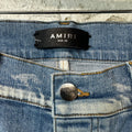 Amiri Bone Patch Light Blue Denim Jeans Sz 33